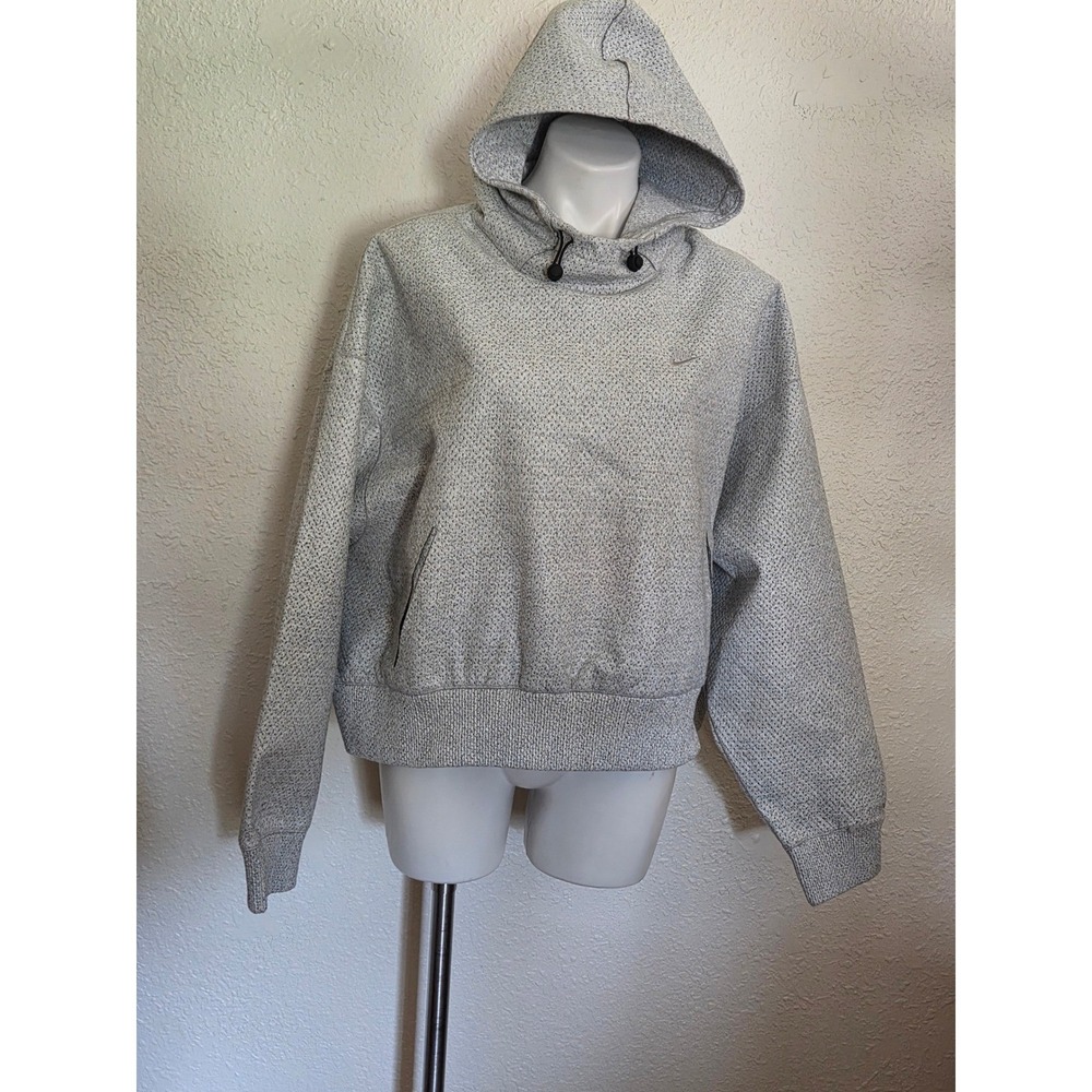 Nike Tech Pack Therma-FIT ADV Hoodie Grey Textured Knit Sweatshirt DD4622-077 L